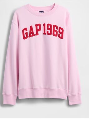 Vintage soft Gap logo tunic Pink Crewneck Sweatshirt with Red 'GAP 1969' Logo